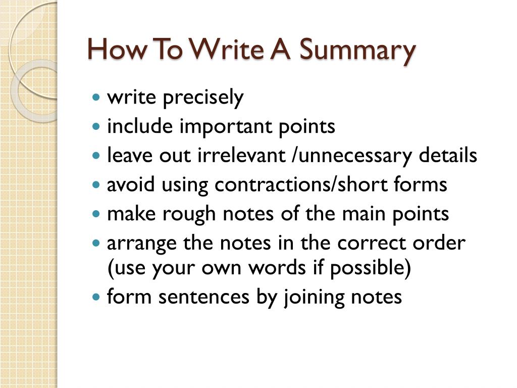 PPT Summary Writing for SPM 1119/2 PowerPoint Presentation, free