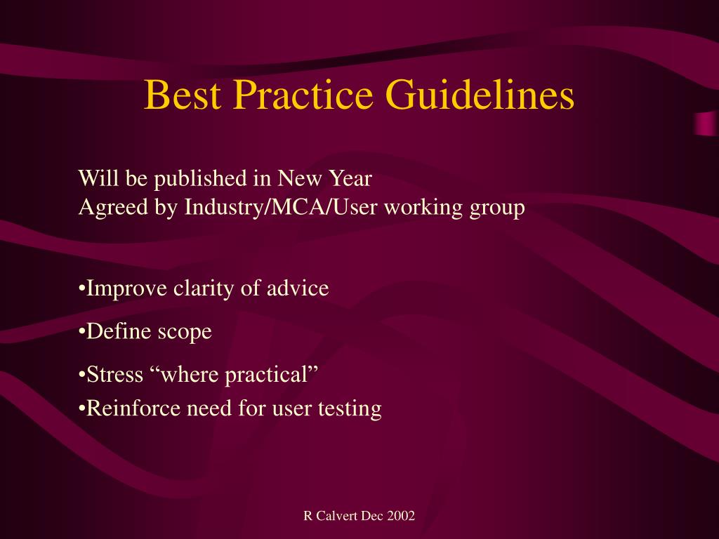 PPT Best Practice Guidelines From MCA PowerPoint Presentation, free