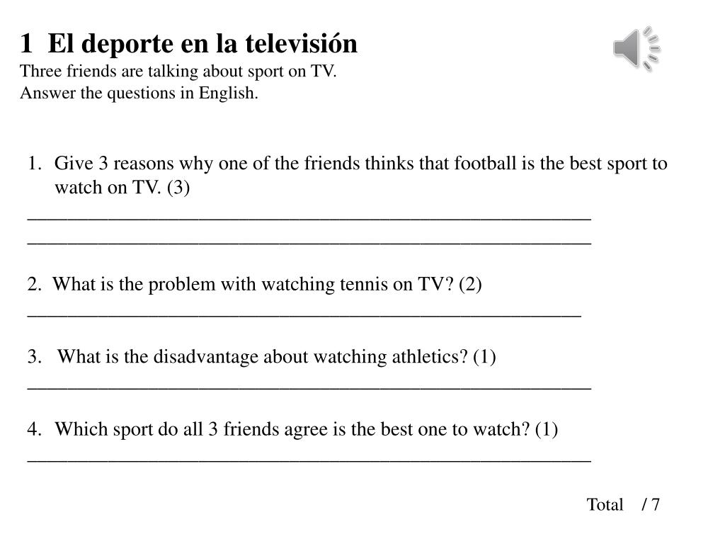 PPT Give 3 reasons why one of the friends thinks that football is the best sport to watch on