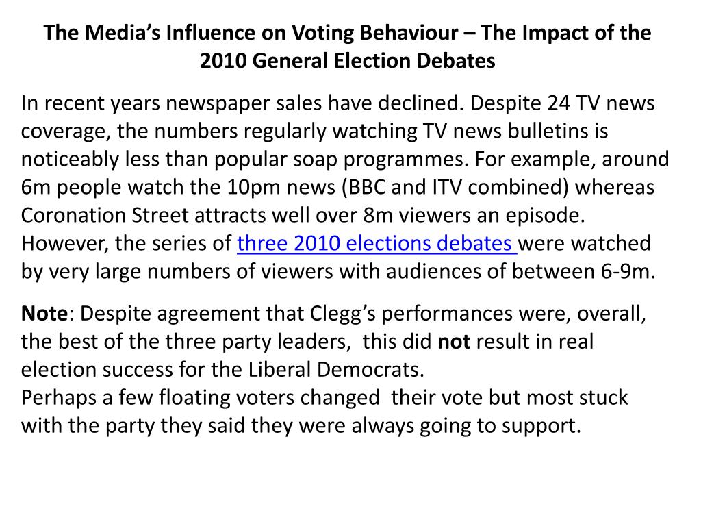 PPT THE INFLUENCE OF THE MEDIA ON VOTING PATTERNS IN THE UK