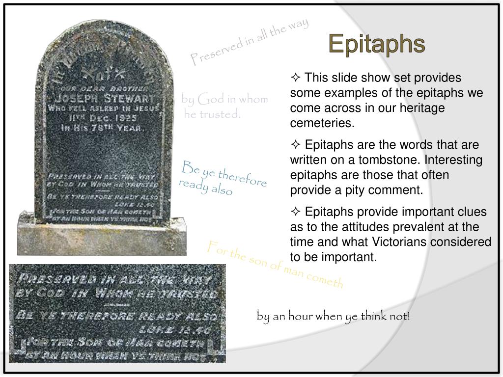 PPT Epitaphs PowerPoint Presentation, free download ID4660024