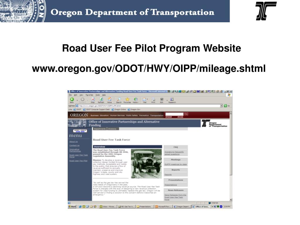 PPT Road User Fee Task Force Legislative Mandate PowerPoint