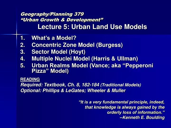 PPT Geography/Planning 379 “Urban Growth & Development” Lecture 5