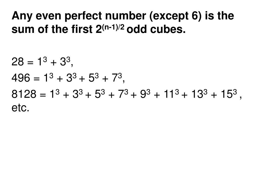 PPT Perfect numbers Números perfectos PowerPoint Presentation, free