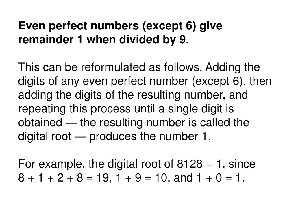 PPT Perfect numbers Números perfectos PowerPoint Presentation, free