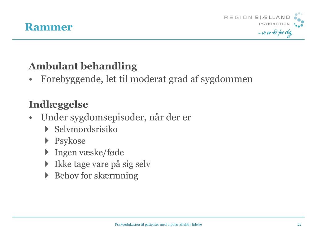 PPT Pårørendeundervisning 1 Psykoedukation til patienter med bipolar