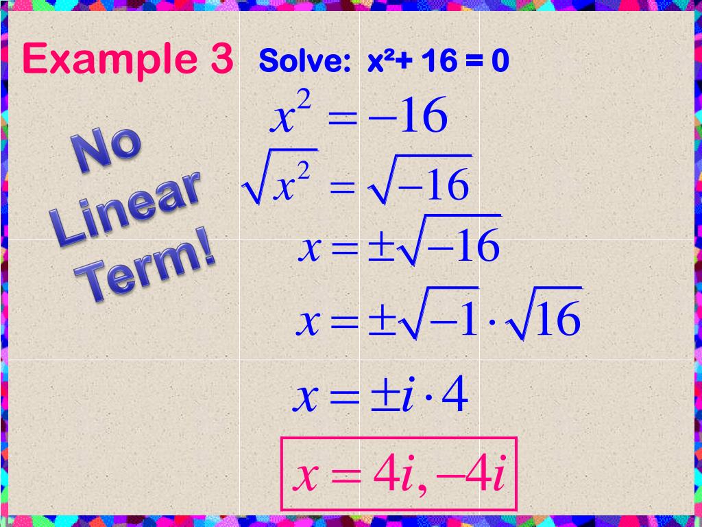 PPT U4.7 Complex Numbers and The Quadratic Formula PowerPoint