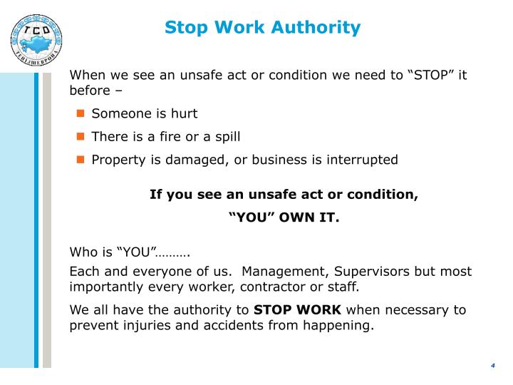 PPT Speak Up For Safety Stop Work Authority PowerPoint Presentation