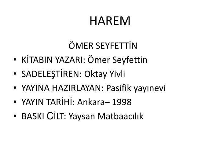 PPT HAREM PowerPoint Presentation, free download ID4669711