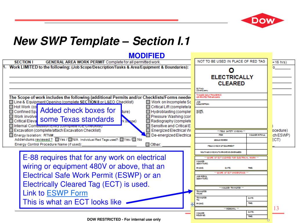 Ppt Freeport Safe Work Permit Standard Moc Summary Of Changes