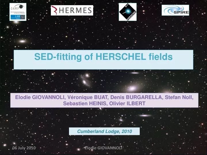 PPT SEDfitting of HERSCHEL fields PowerPoint Presentation, free