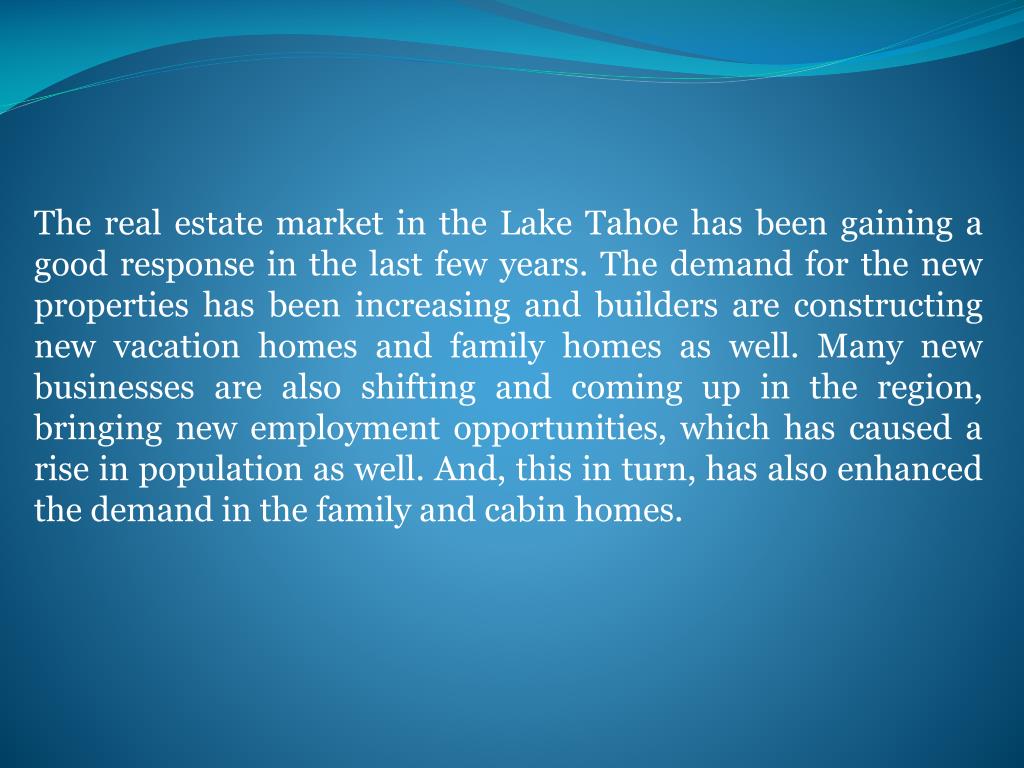 PPT Lake Tahoe Real EstateInvest Now, Gain Later PowerPoint