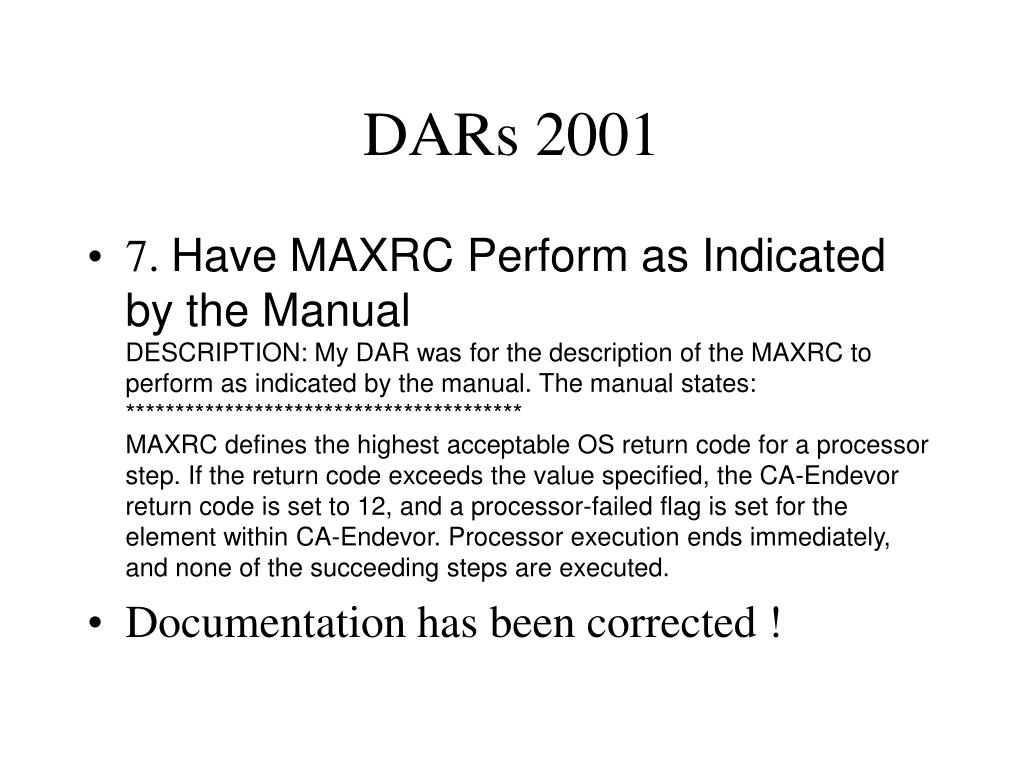 PPT DARs 2001 PowerPoint Presentation, free download ID4682276