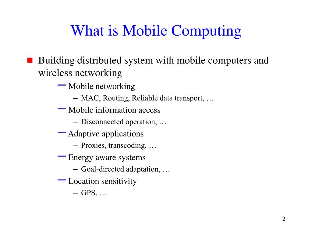 PPT Mobile Computing and Wireless Networking PowerPoint Presentation