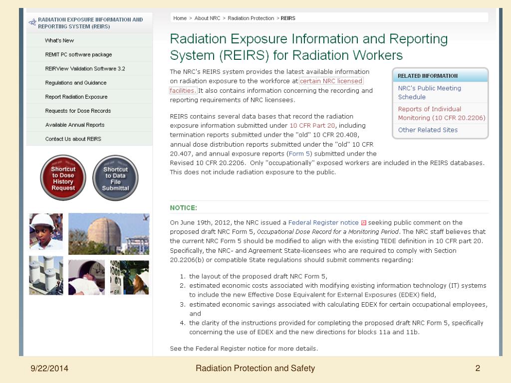 PPT Radiation Exposure Monitoring NRC DOE OSHA EPA Military