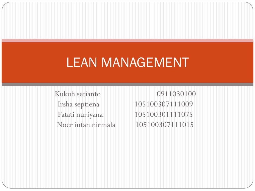 Lean Management for Beginners: Fundamentals of Lean.