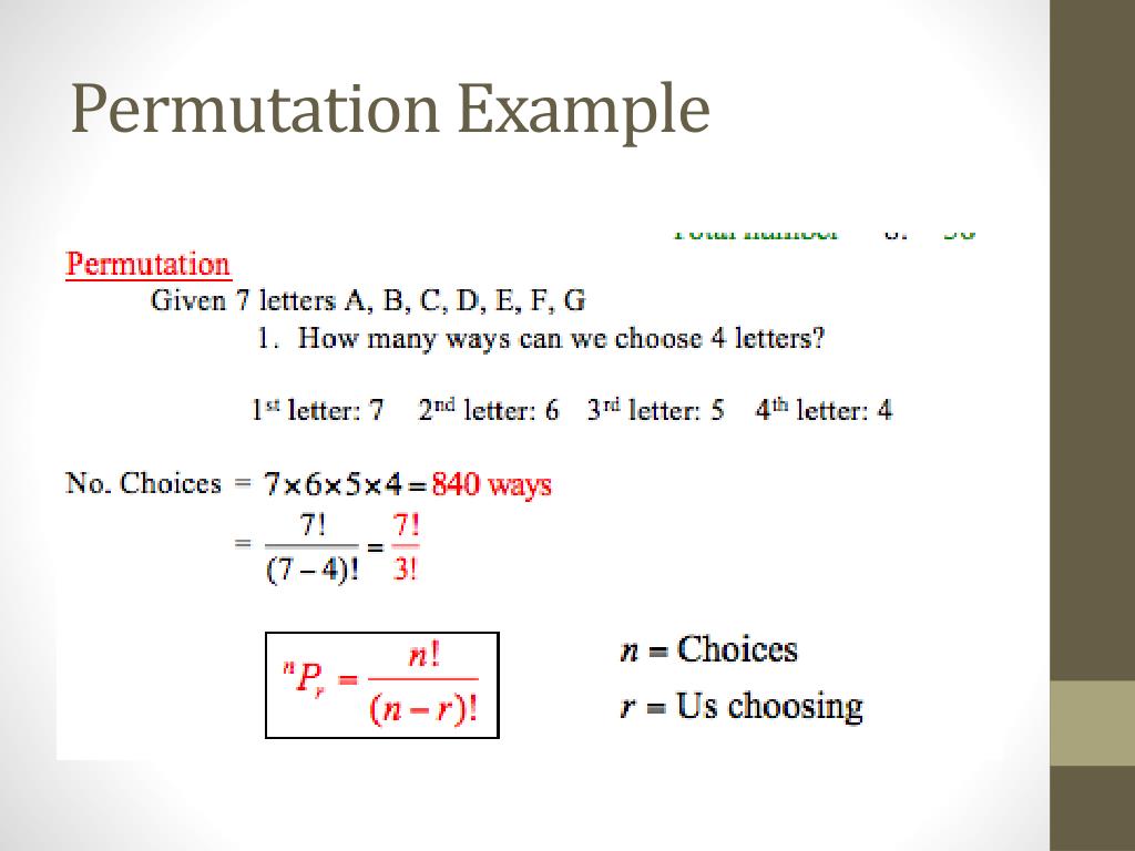 PPT Permutations and Combinations PowerPoint Presentation, free