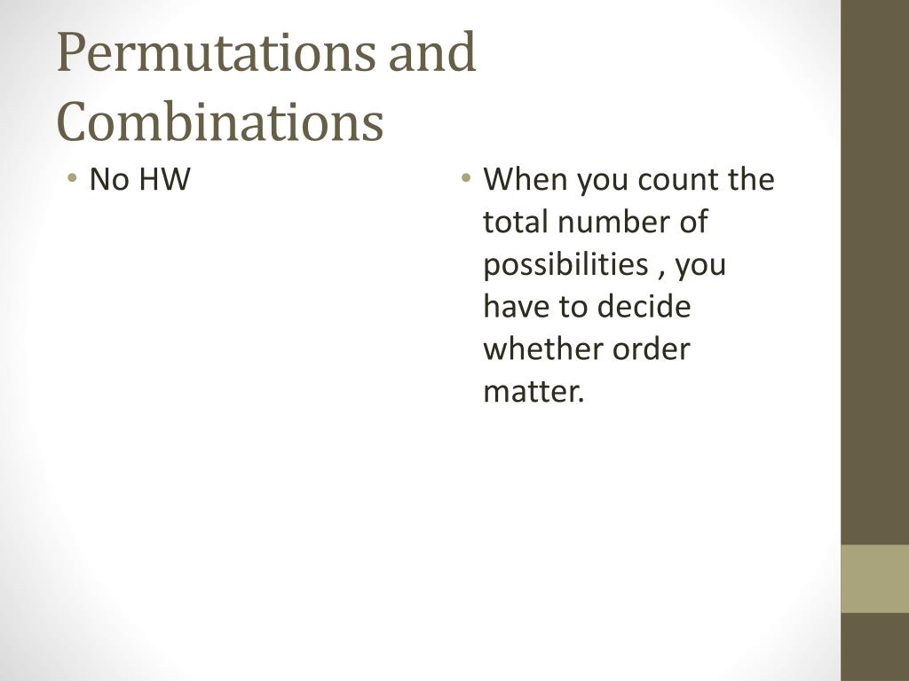 PPT Permutations and Combinations PowerPoint Presentation, free