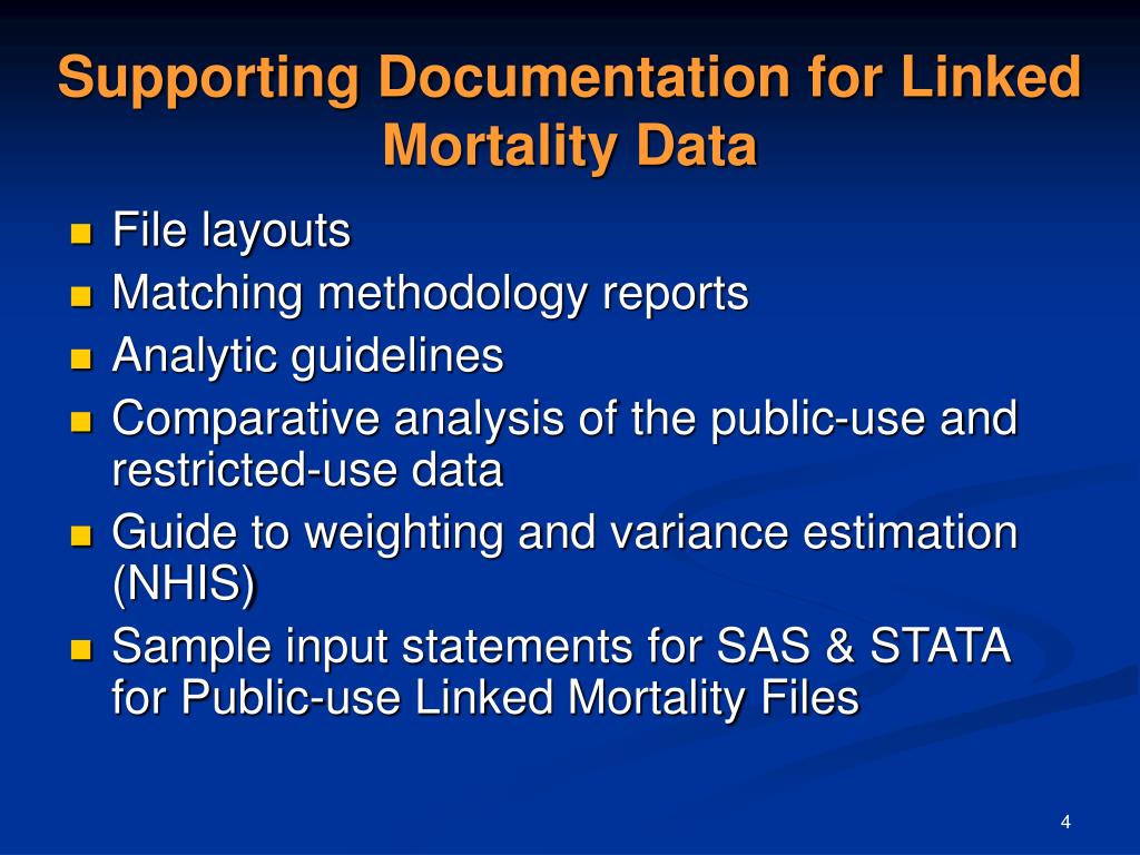 PPT NCHS Mortality Linkage Program PowerPoint Presentation, free