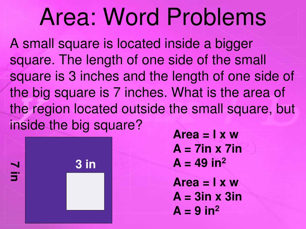 PPT - Area: Word Problems PowerPoint Presentation, free download - ID