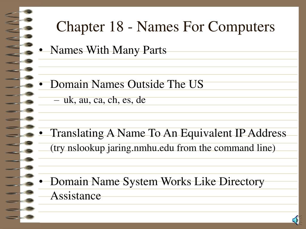 PPT Chapter 18 Names For Computers PowerPoint Presentation, free