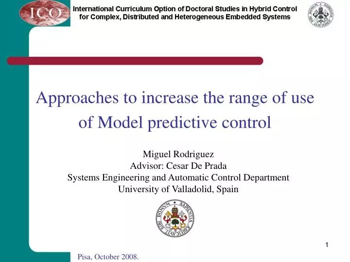 PPT Approaches to increase the range of use of Model predictive