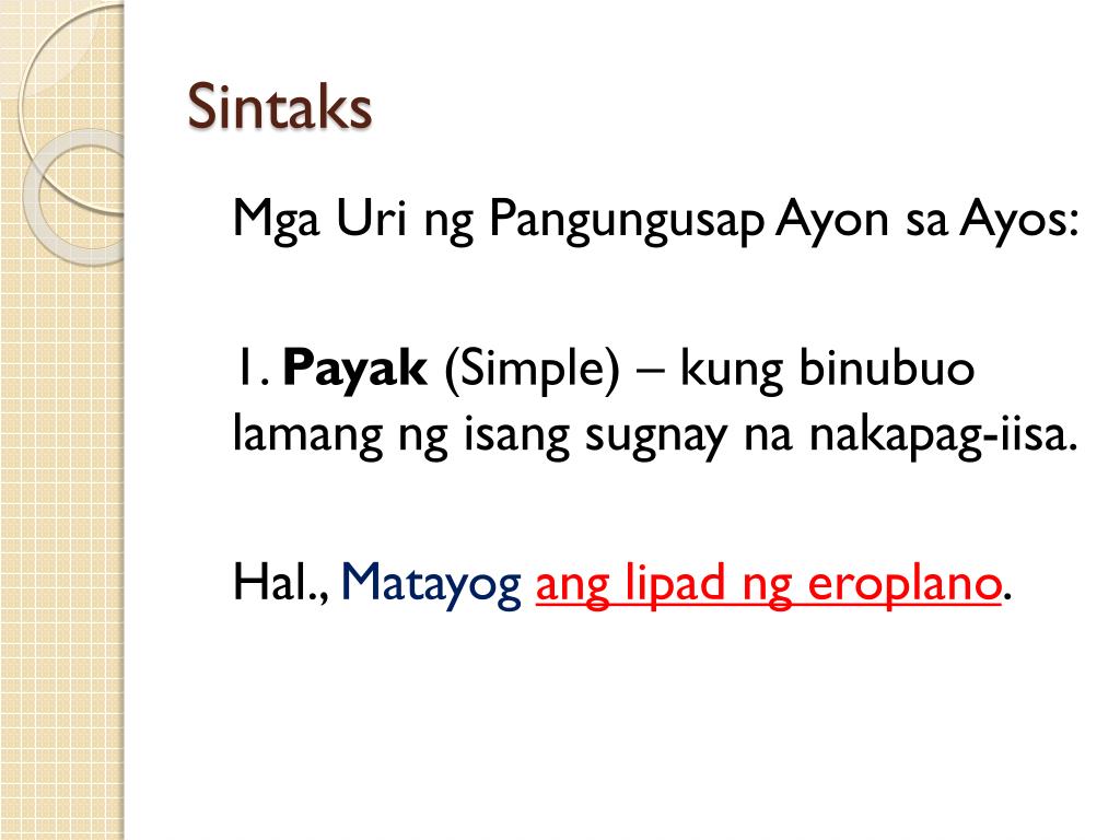 Halimbawa Ng Sintaks Halimbawa