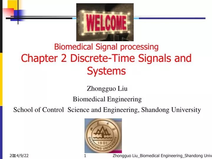 PPT Biomedical Signal processing Chapter 2 DiscreteTime Signals and
