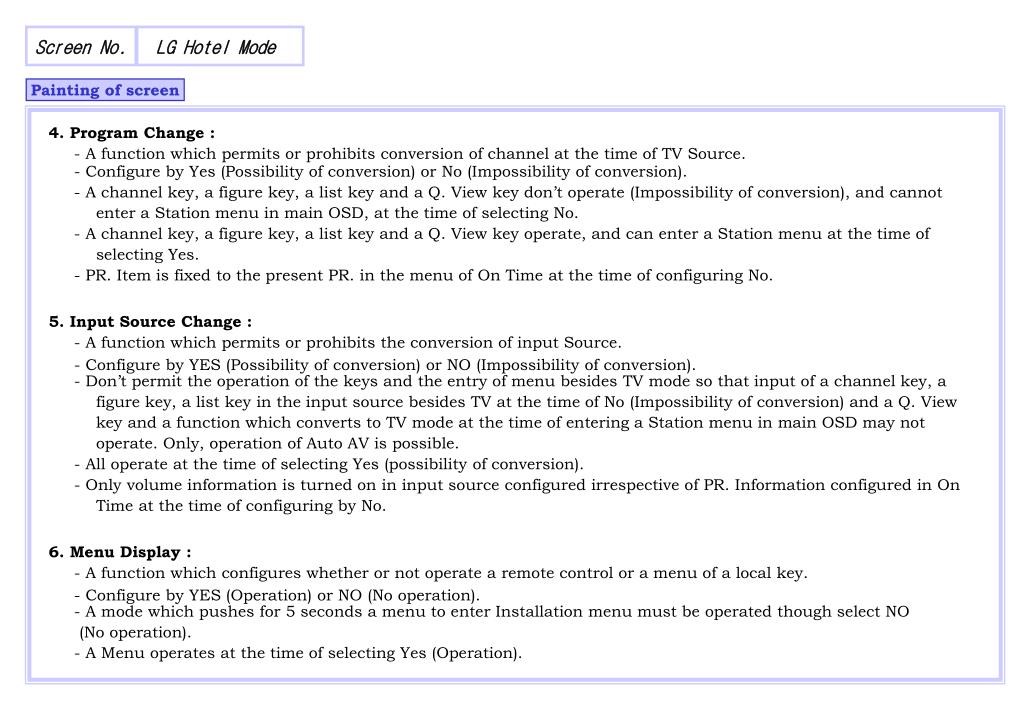 PPT LG Hotel Mode Operation Description (MTV) PowerPoint Presentation