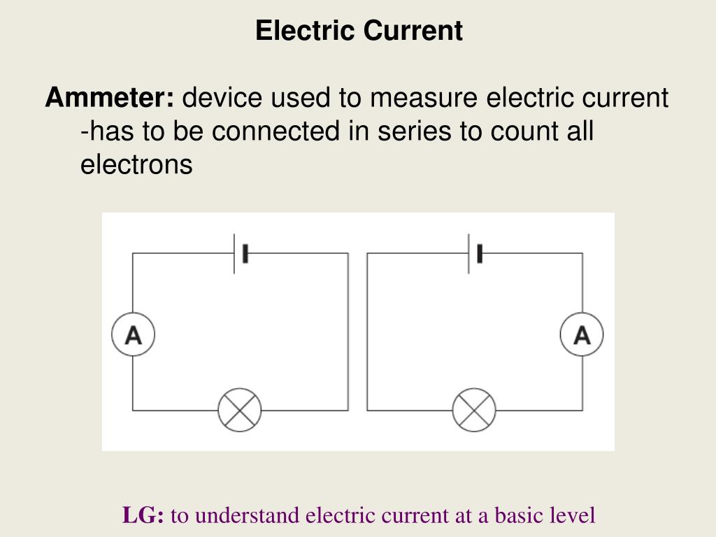 PPT Electric Current Current a measure of the rate of electron flow