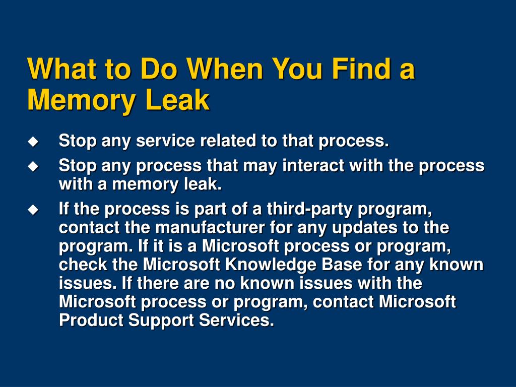 PPT How to Detect a Memory Leak By Using System Performance Monitor