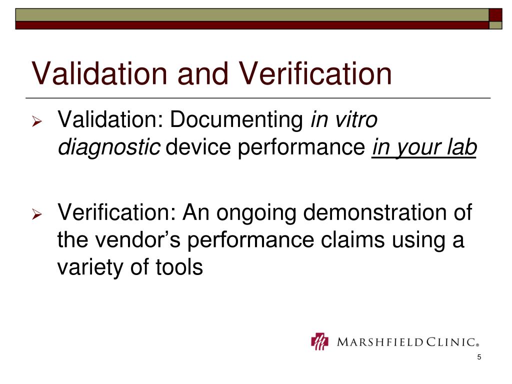 PPT Validation, Verification and Quality Control PowerPoint