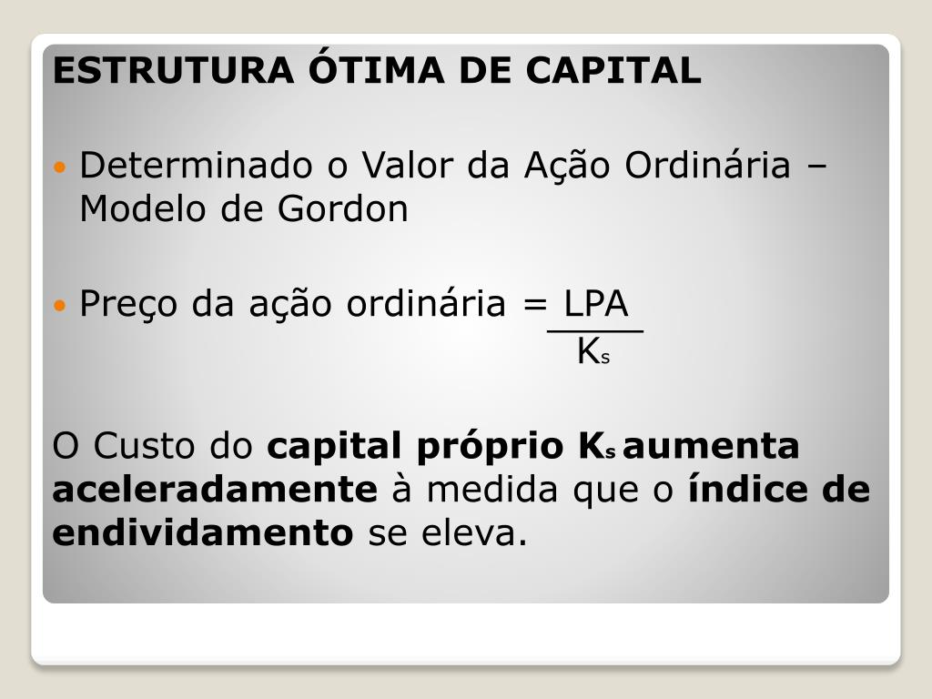 PPT 2. ESTRUTURA DE CAPITAL PowerPoint Presentation, free download