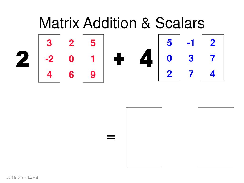 PPT Matrix Addition & Scalars PowerPoint Presentation, free download