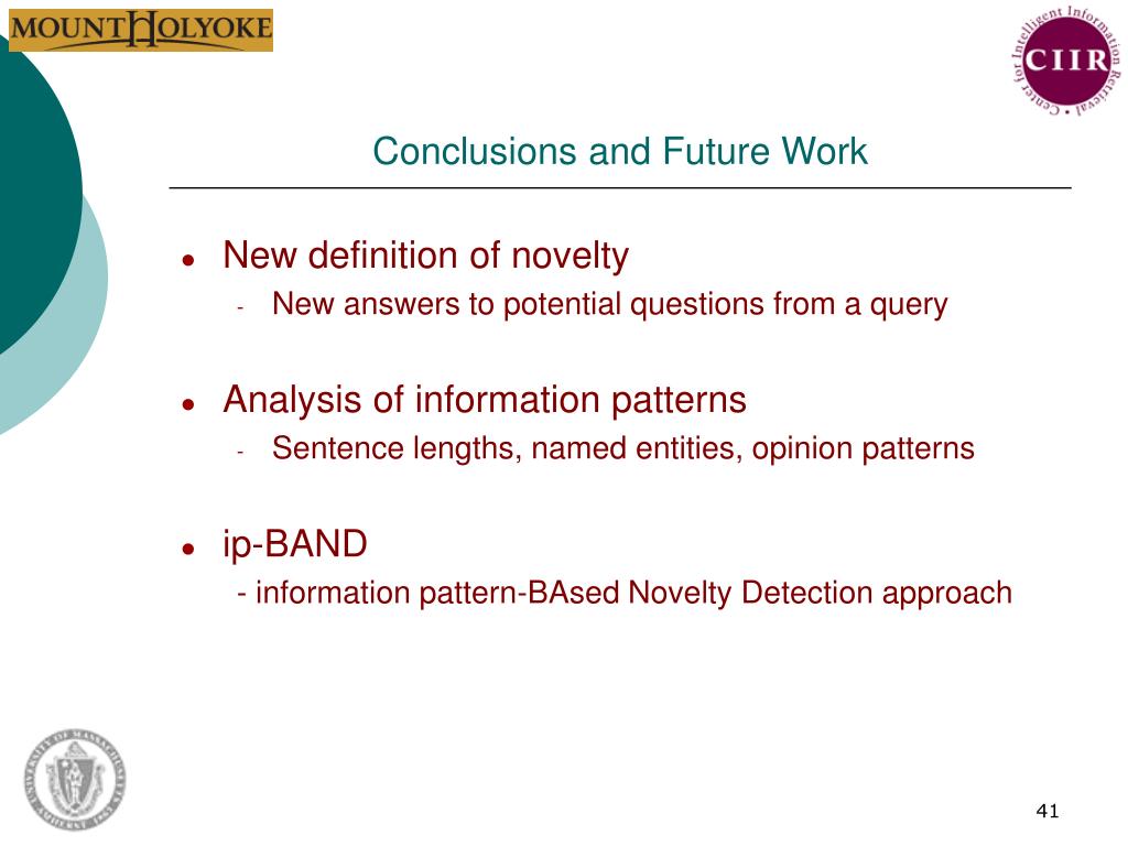 PPT Sentence Level Information Patterns for Novelty Detection