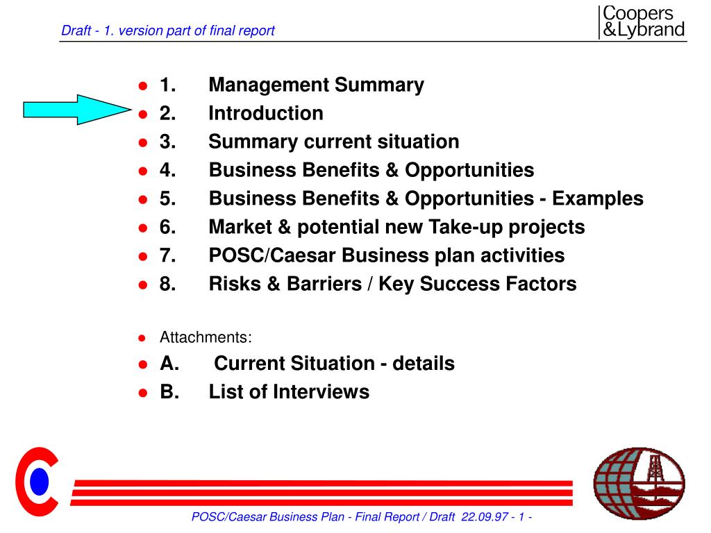 PPT 1. Management Summary 2. Introduction 3. Summary current