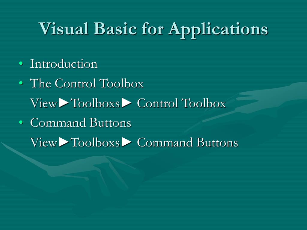 PPT Visual Basic for Applications PowerPoint Presentation, free download ID4736147