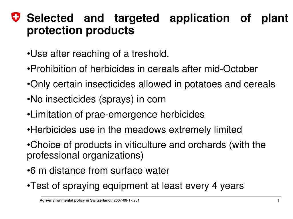 PPT Selected and targeted application of plant protection products