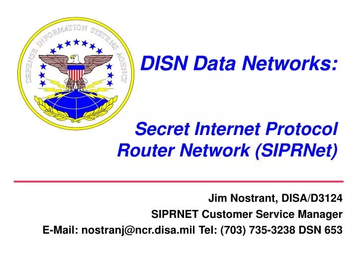 PPT DISN Data Networks Secret Protocol Router Network