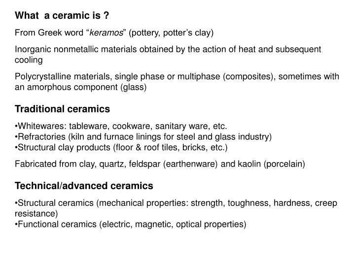 PPT Classification of ceramics PowerPoint Presentation ID4750354