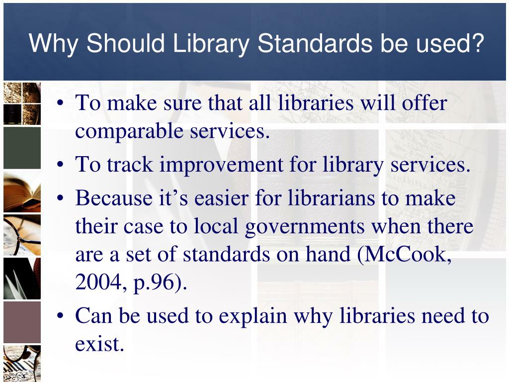 PPT Library Standards PowerPoint Presentation, free download ID4758914