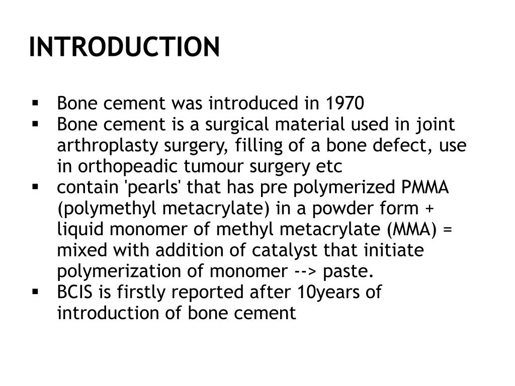 PPT Bone cement implantation syndrome PowerPoint Presentation, free