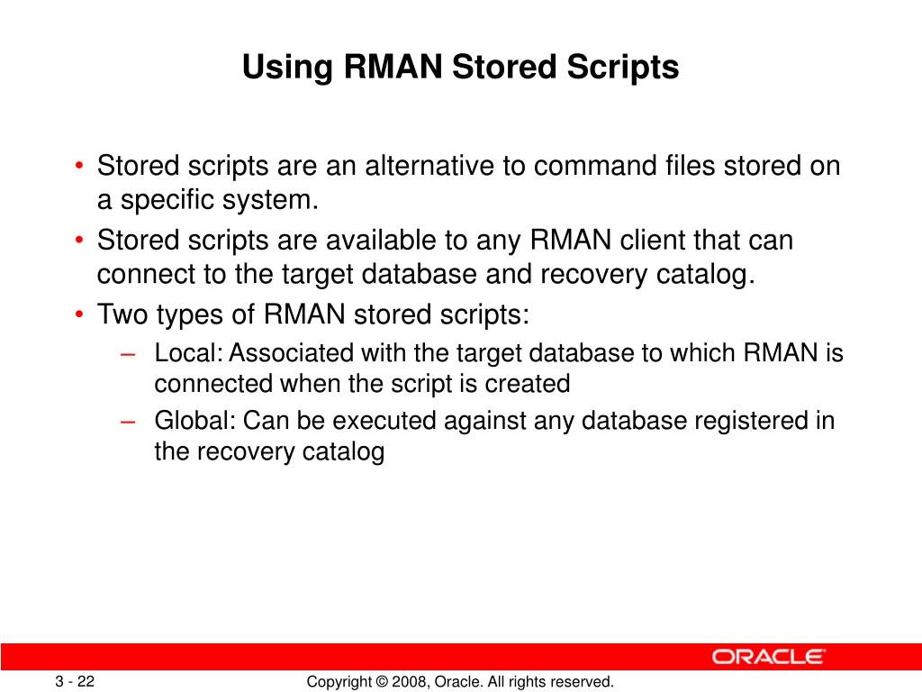 PPT Using the RMAN Recovery Catalog PowerPoint Presentation, free