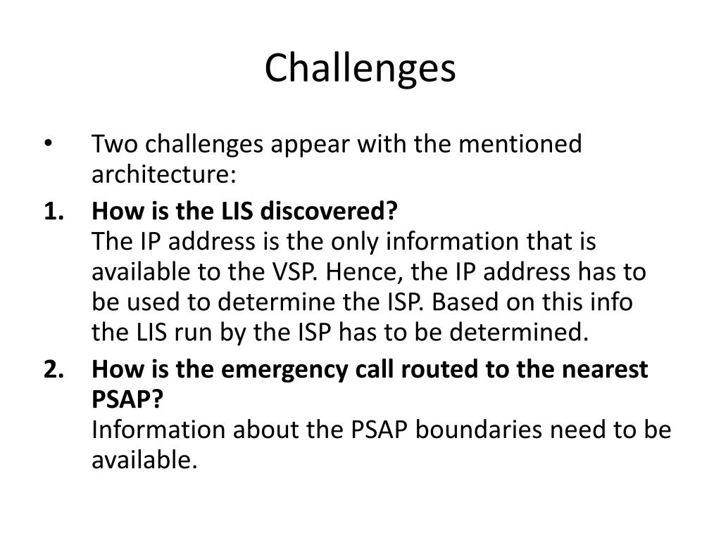 PPT Standardizing IPbased Emergency Services PowerPoint Presentation
