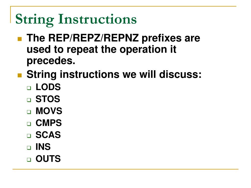 PPT String Instructions PowerPoint Presentation, free download ID4774049