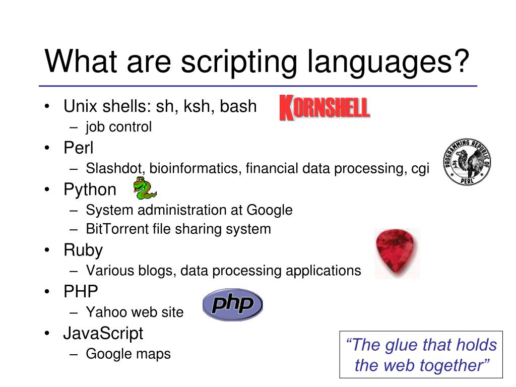PPT Scripting Languages PowerPoint Presentation, free download ID