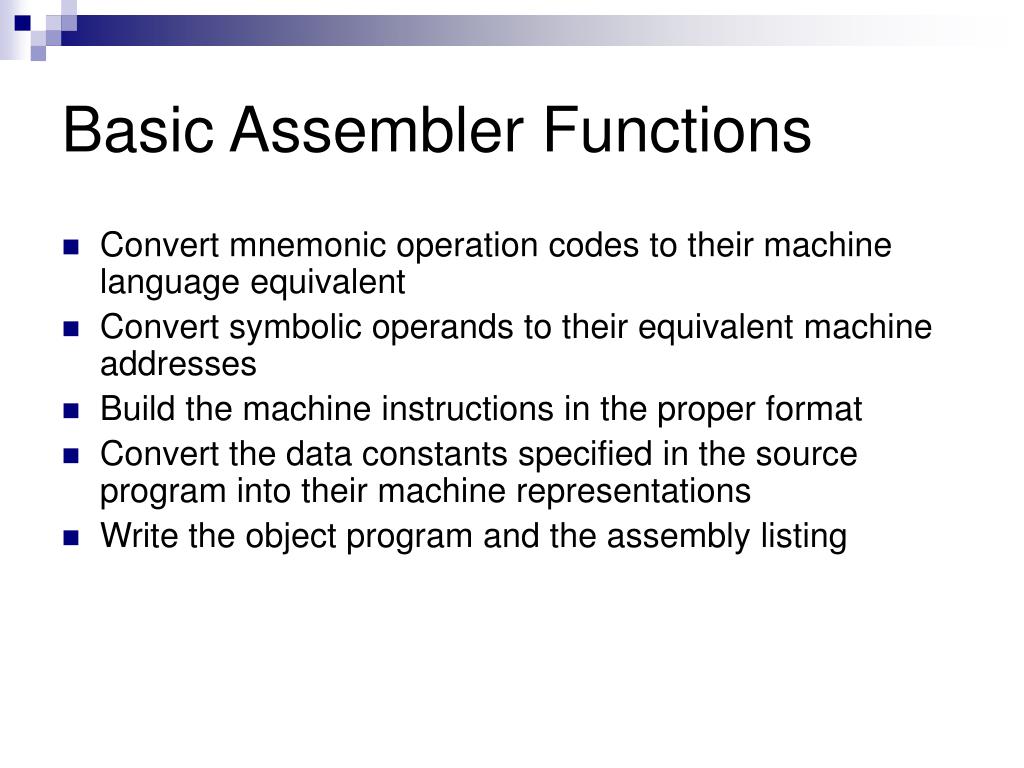PPT Chapter 2 Assemblers PowerPoint Presentation, free download ID