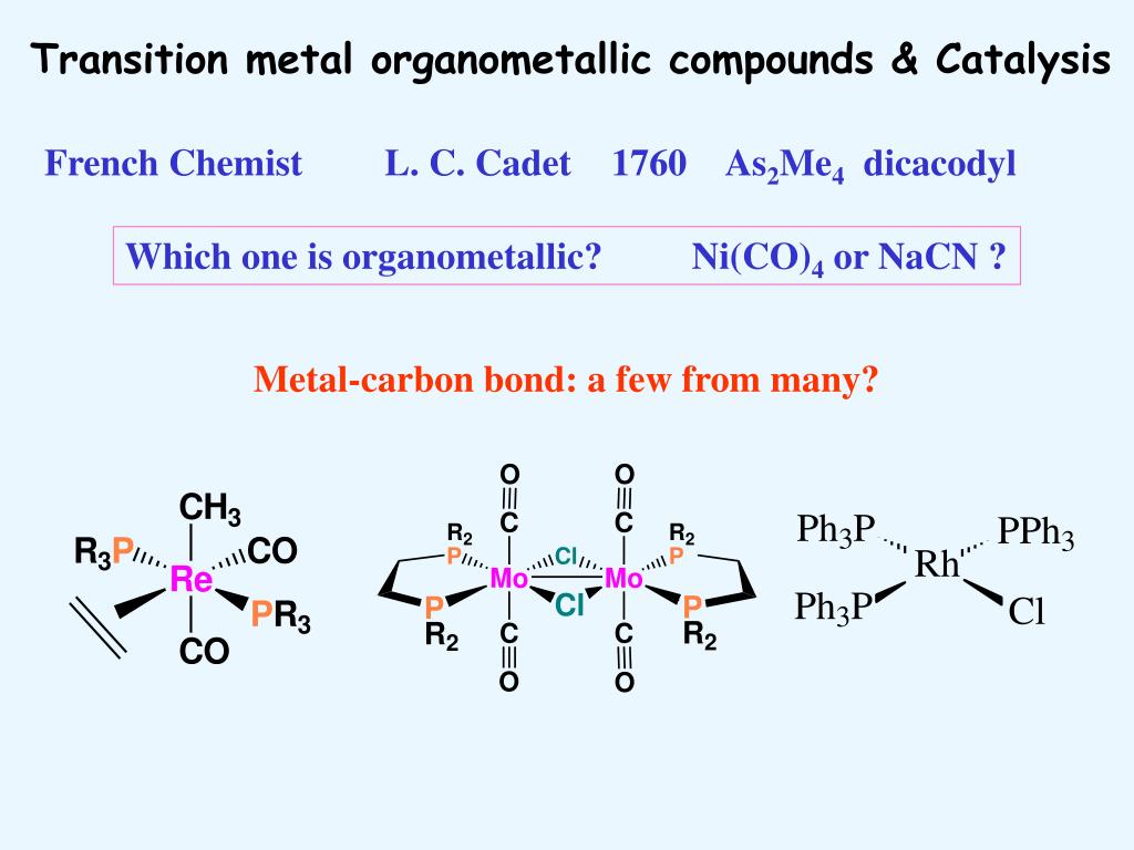 PPT Transition metal organometallic compounds & Catalysis PowerPoint