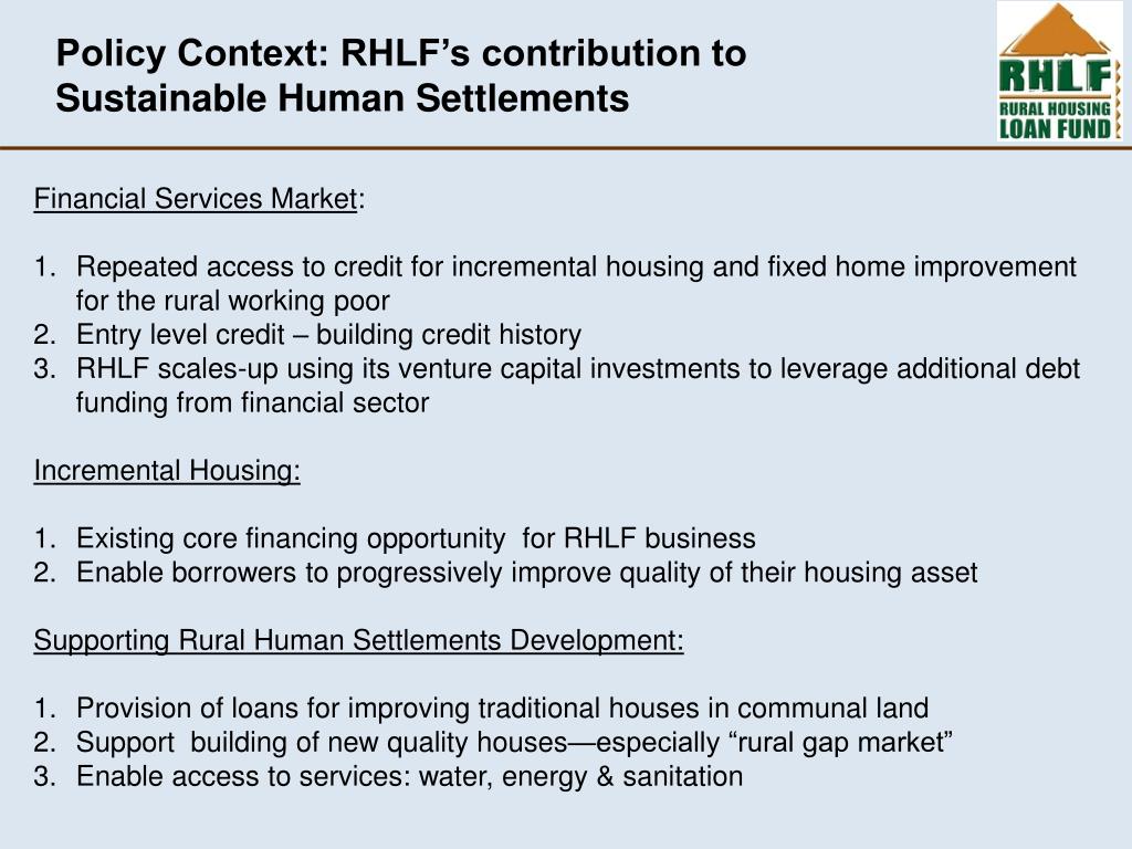 PPT RURAL HOUSING LOAN FUND PowerPoint Presentation, free download