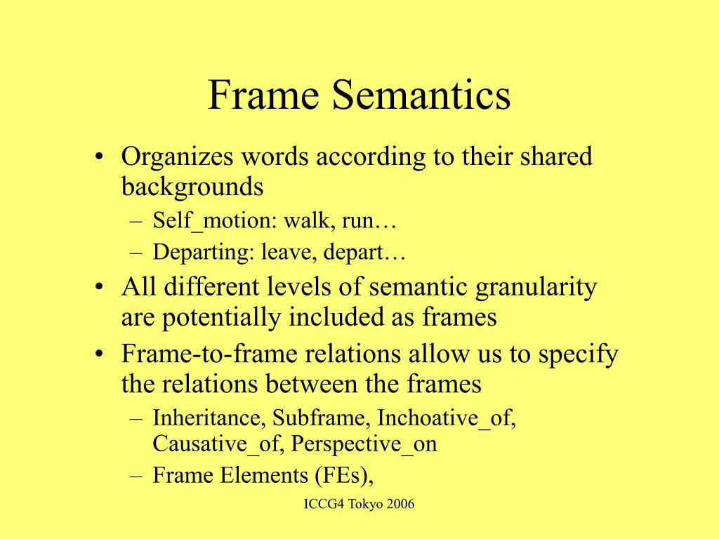 PPT Framesemantic analysis of motion scenarios in English, German